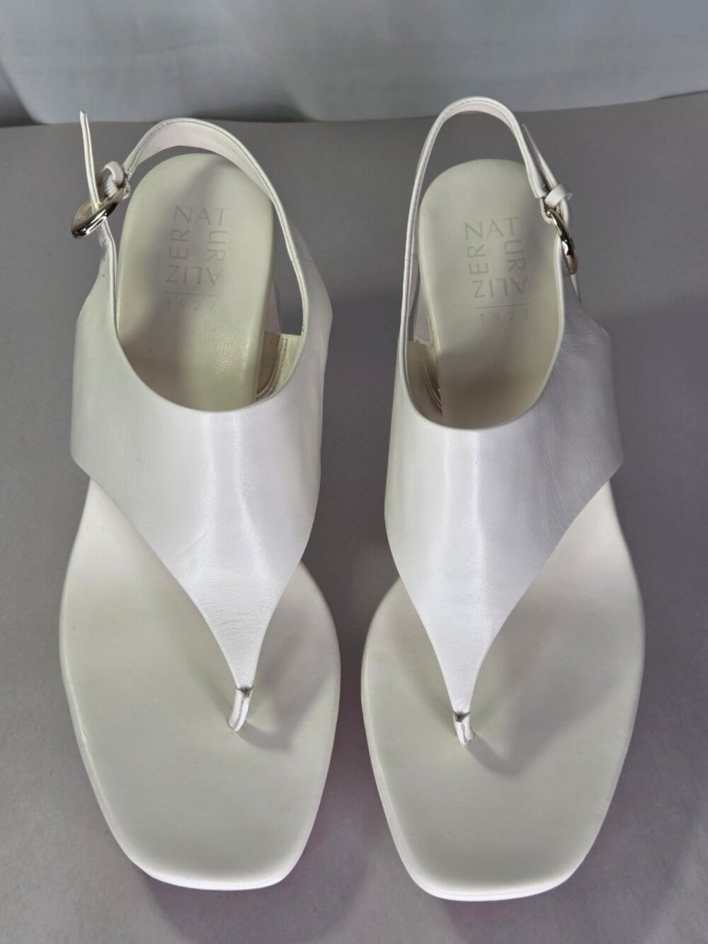 Naturalizer Navi Square Toe Dress Sandals - Warm White - Picture 2 of 11
